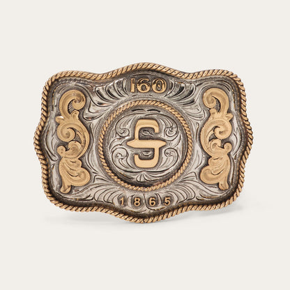 160th Anniversary Plaque Belt Buckle Silver Men