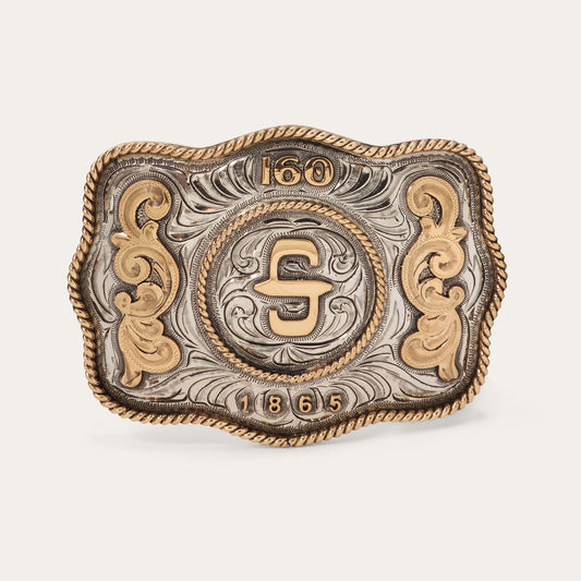 160th Anniversary Plaque Belt Buckle Silver Men